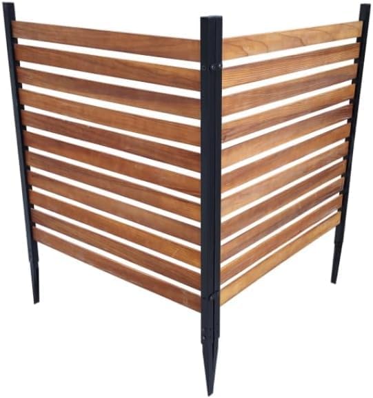 50 in H* 38 in W * 2 Panels of Pine Wood Privacy Screen,Trash Can Fence,Wood Fence Panel,and Air Conditioning Outdoor Units Decorate The Courtyard (Wooden)